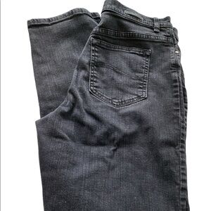 Lee Denim jeans black washed button/zipper high rise Size 12 short relaxed
